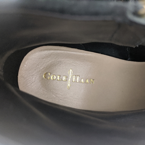 Cole Haan Cassidy Leather Ankle Booties Boots Womens 9 Black Nubuck - Picture 9 of 11